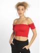 Urban Classics Tops sans manche Cold Shoulder Smoke Cropped rouge